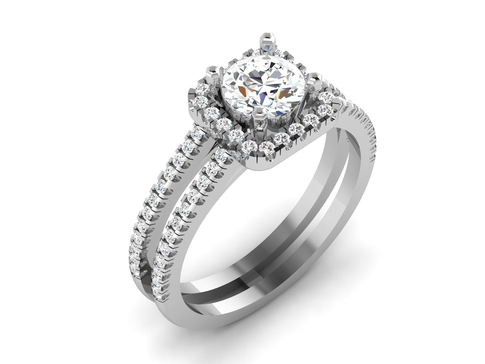 Solitaire ring model 3D print model 3D print model_6