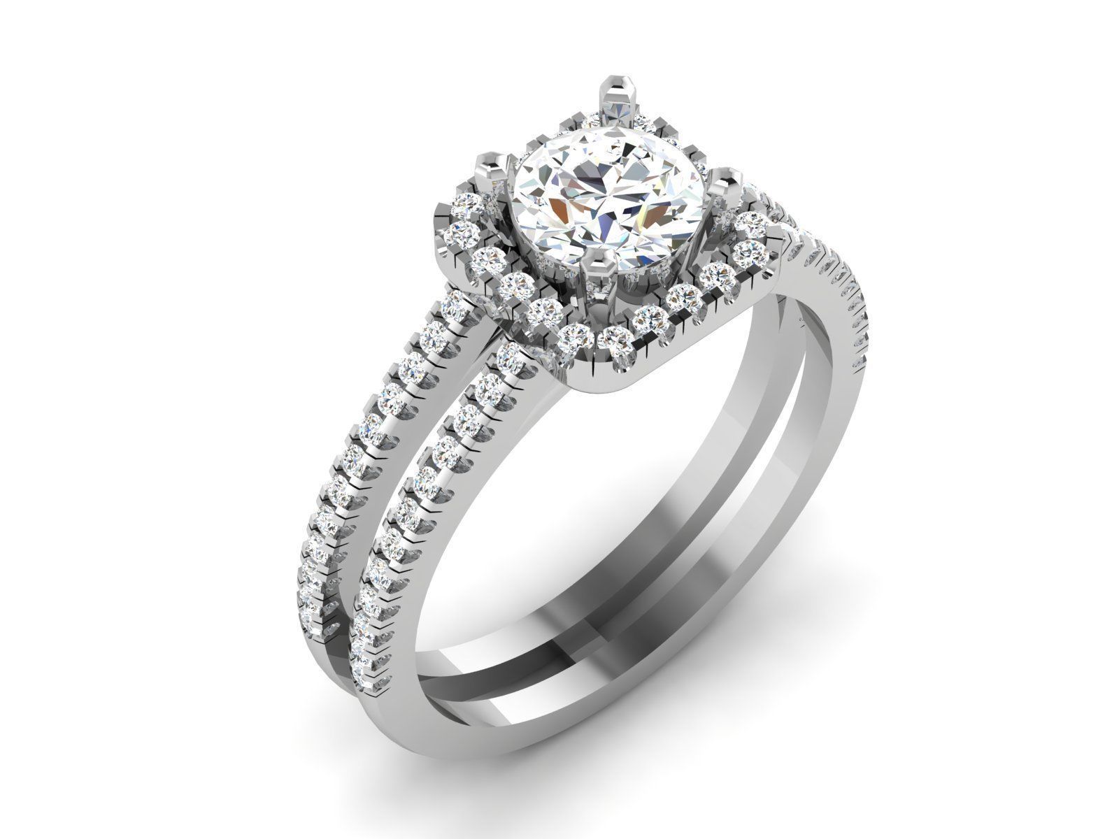 Solitaire ring model 3D print model 3D print model_5