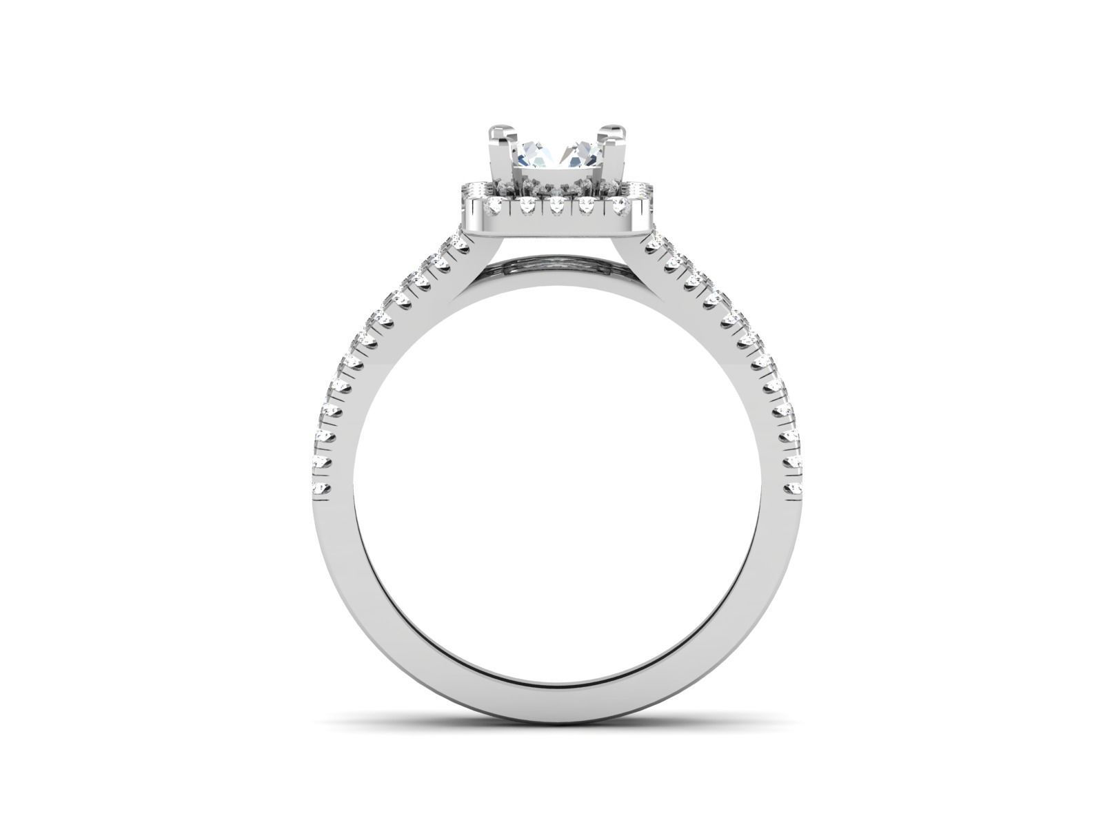 Solitaire ring model 3D print model 3D print model_8