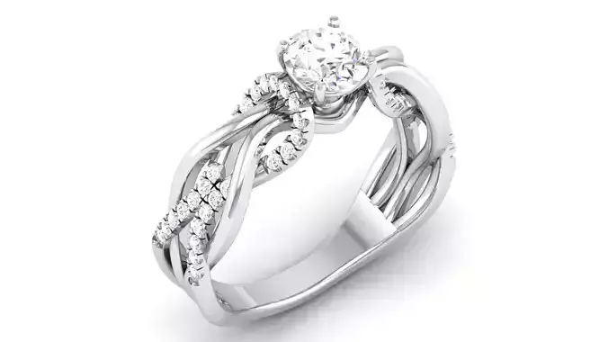 Solitaire ring model 3D print model