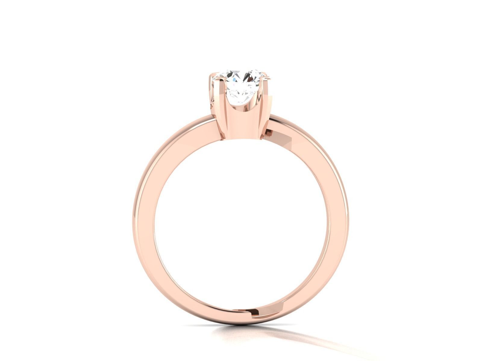 Solitaire ring model 3D print model 3D print model_3