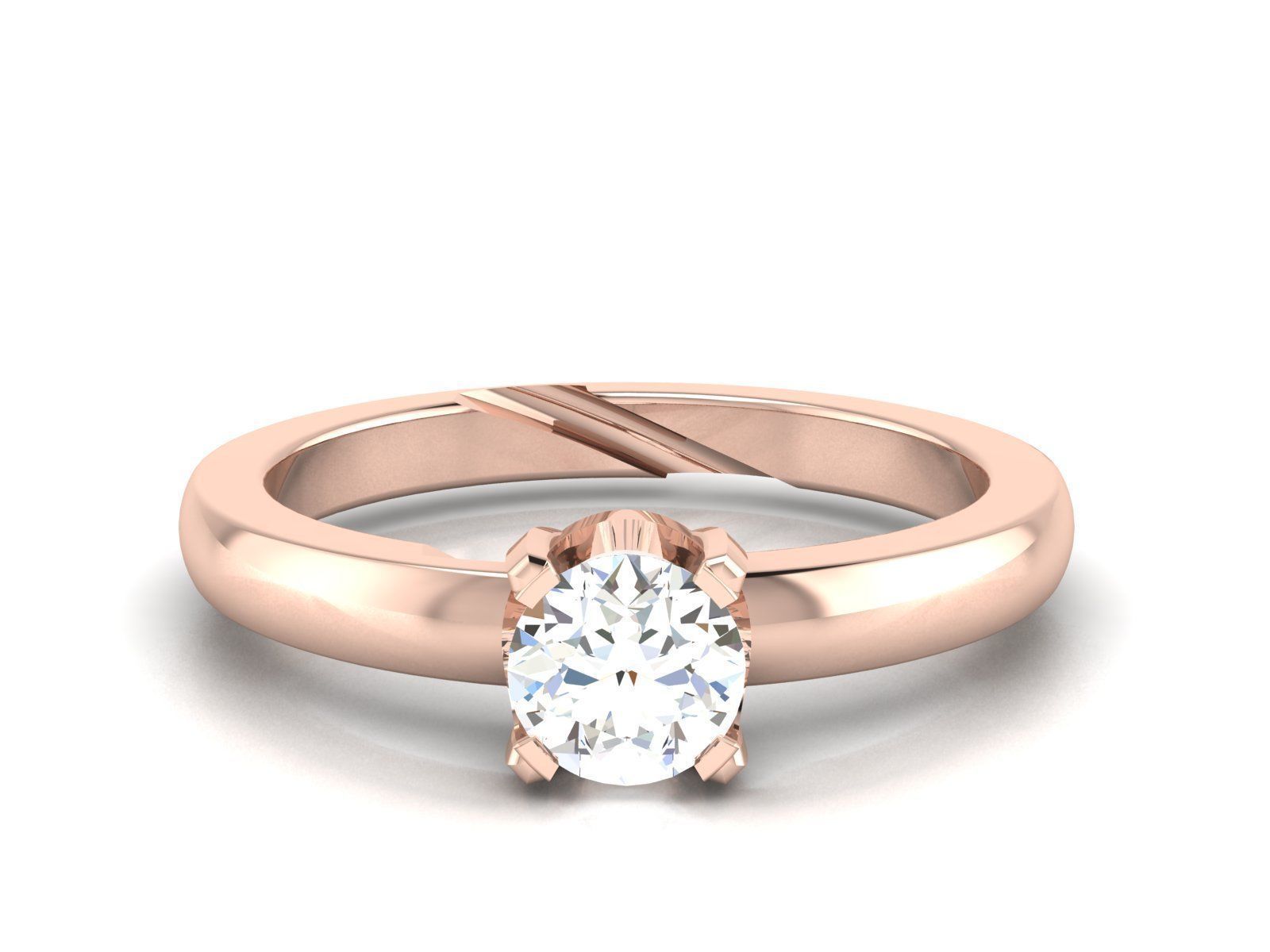 Solitaire ring model 3D print model 3D print model_6