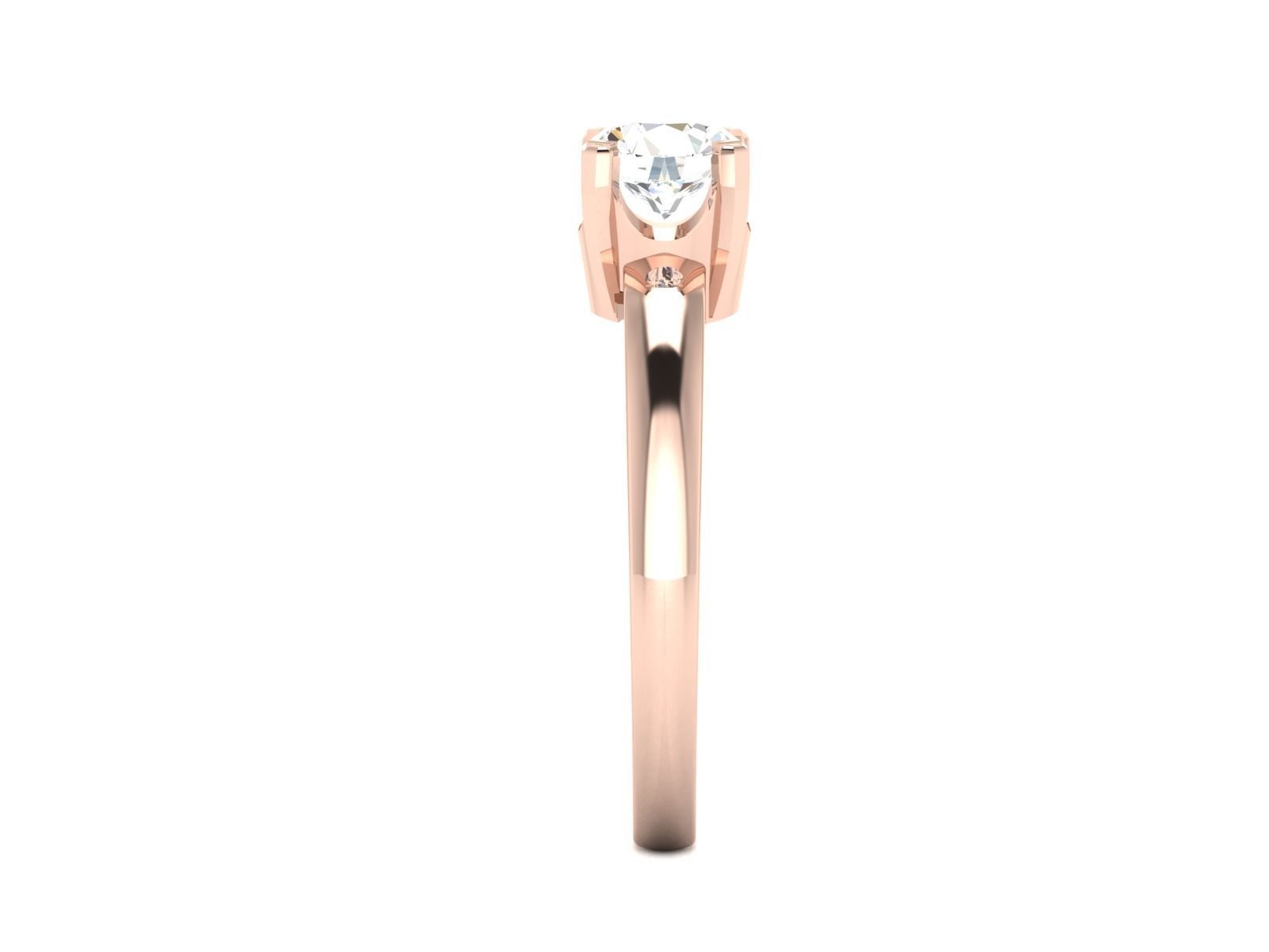 Solitaire ring model 3D print model 3D print model_5