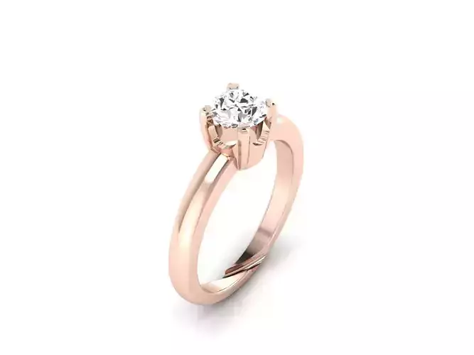 Solitaire ring model 3D print model