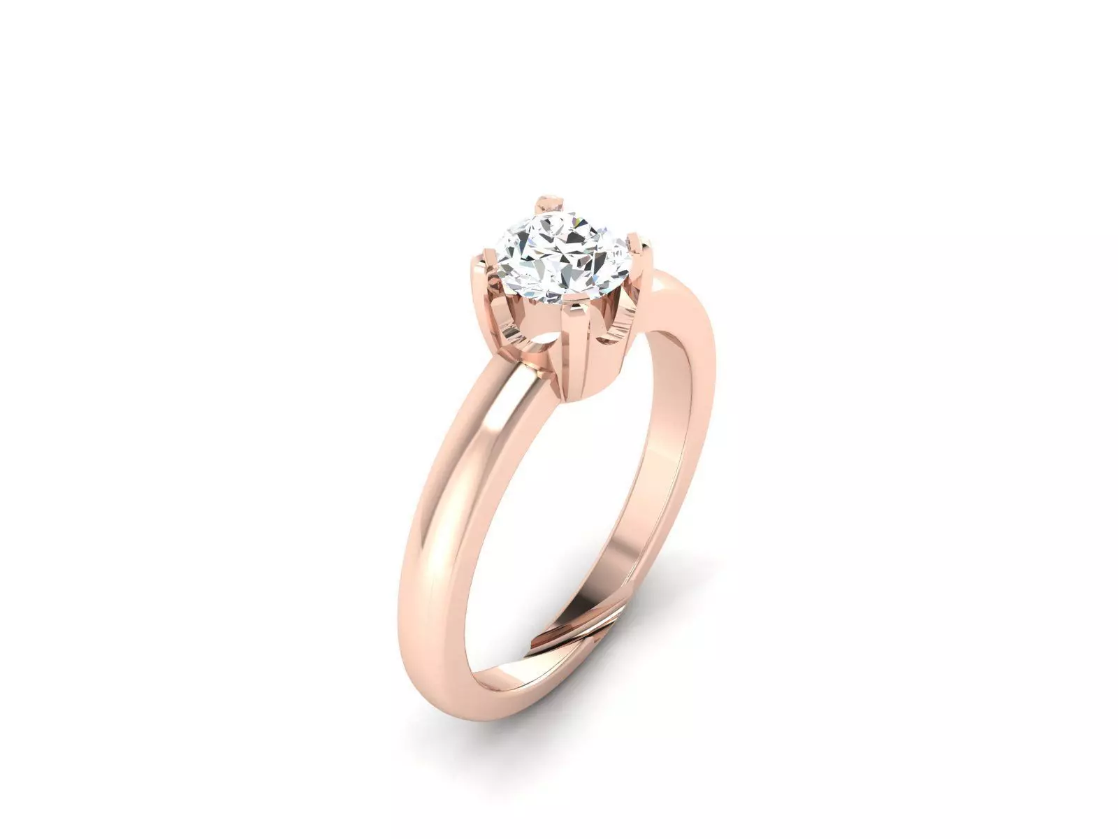 Solitaire ring model 3D print model 3D print model_0