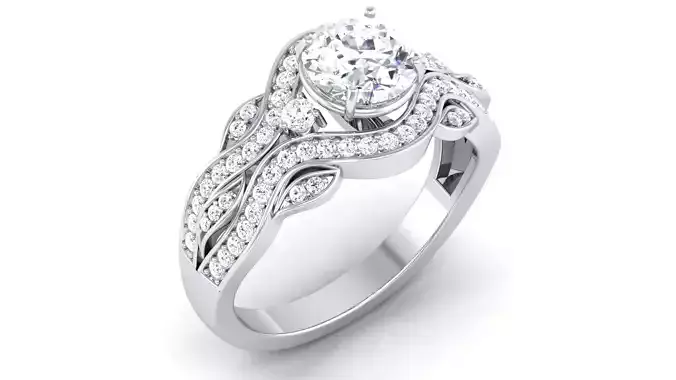 Solitaire ring model 3D print model