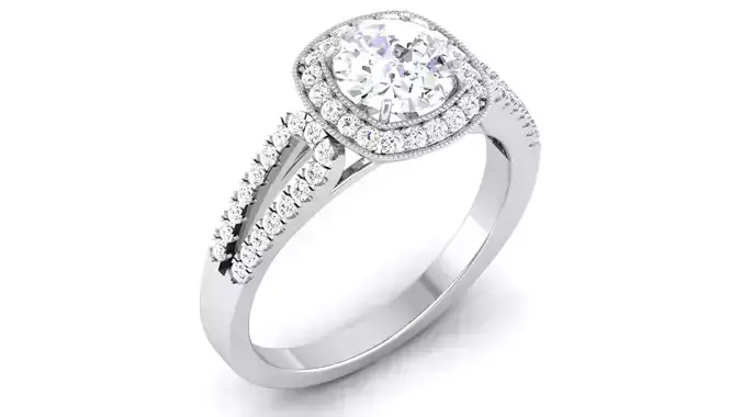 Solitaire ring model 3D print model