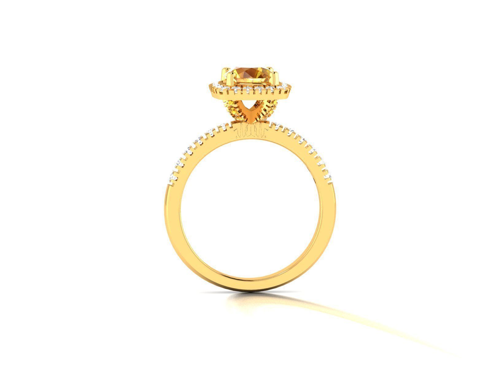 Solitaire ring model 3D print model 3D print model_6