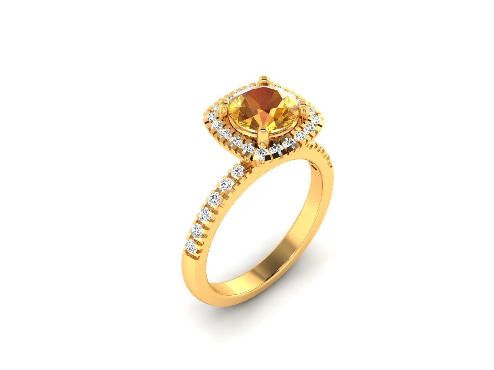 Solitaire ring model 3D print model 3D print model_4