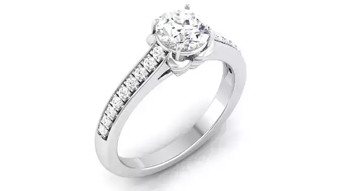 Solitaire ring model 3D print model