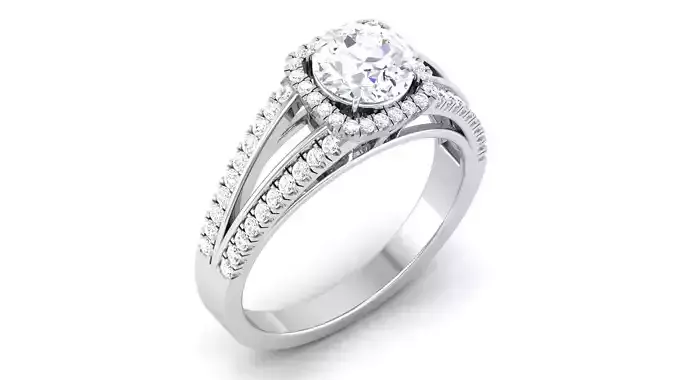 Solitaire ring model 3D print model