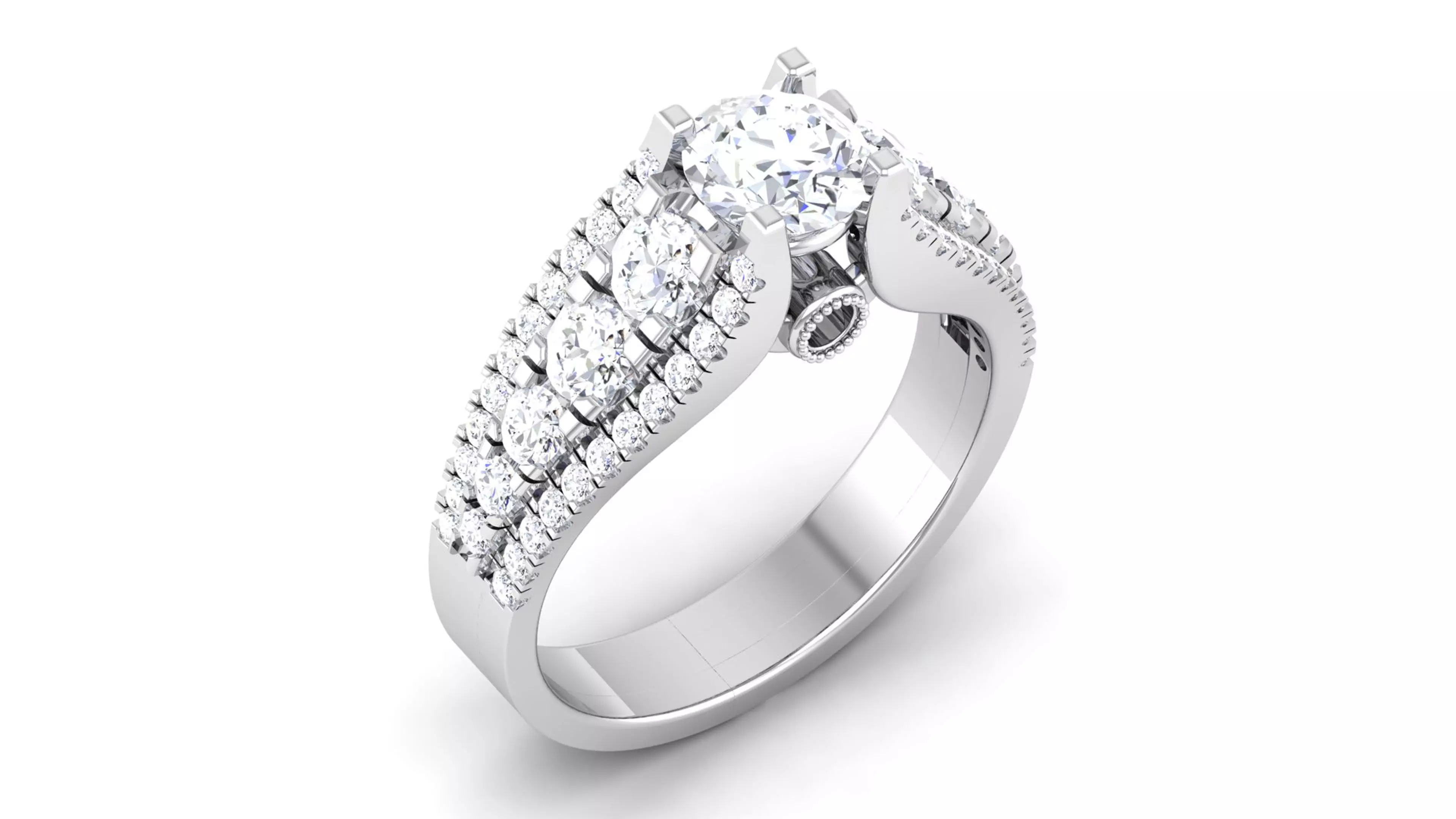 Solitaire ring model 3D print model 3D print model_0