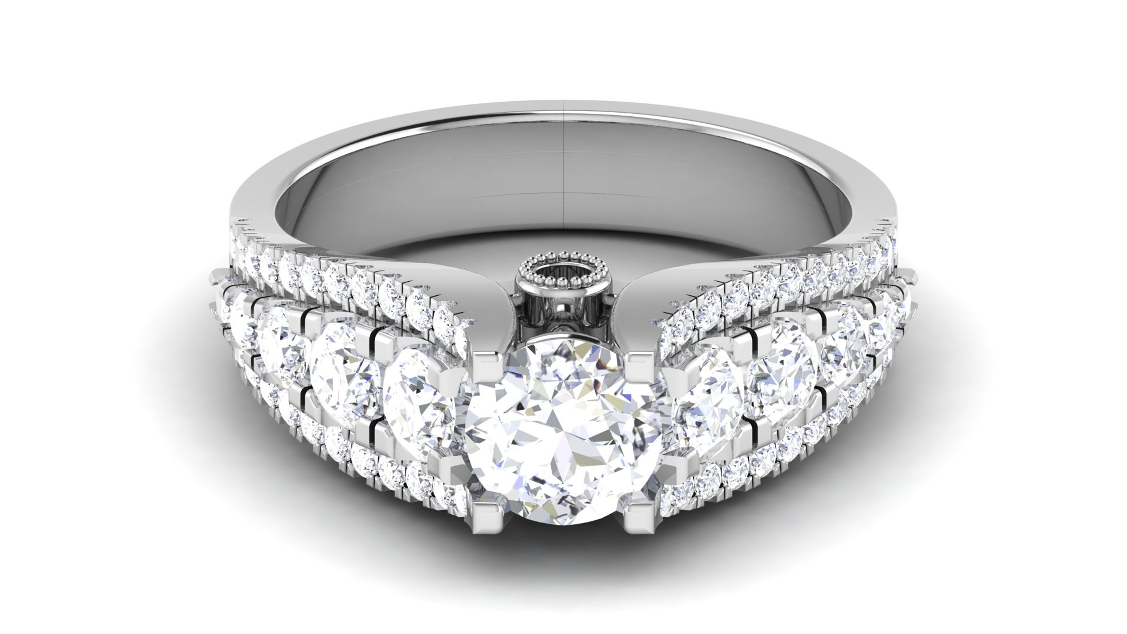 Solitaire ring model 3D print model 3D print model_3