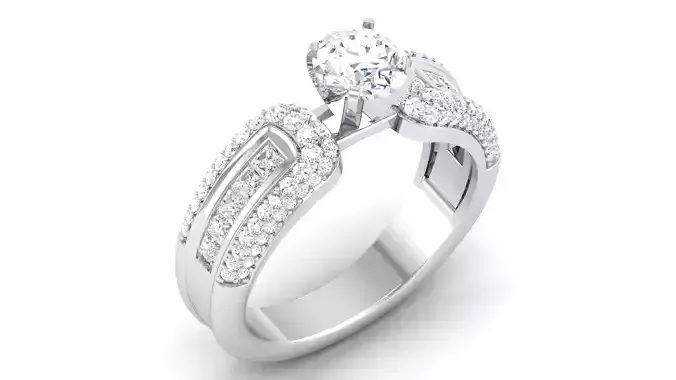 Solitaire ring model 3D print model