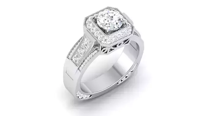 Solitaire ring model 3D print model