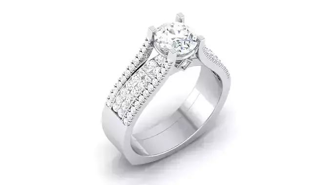 Solitaire ring model 3D print model