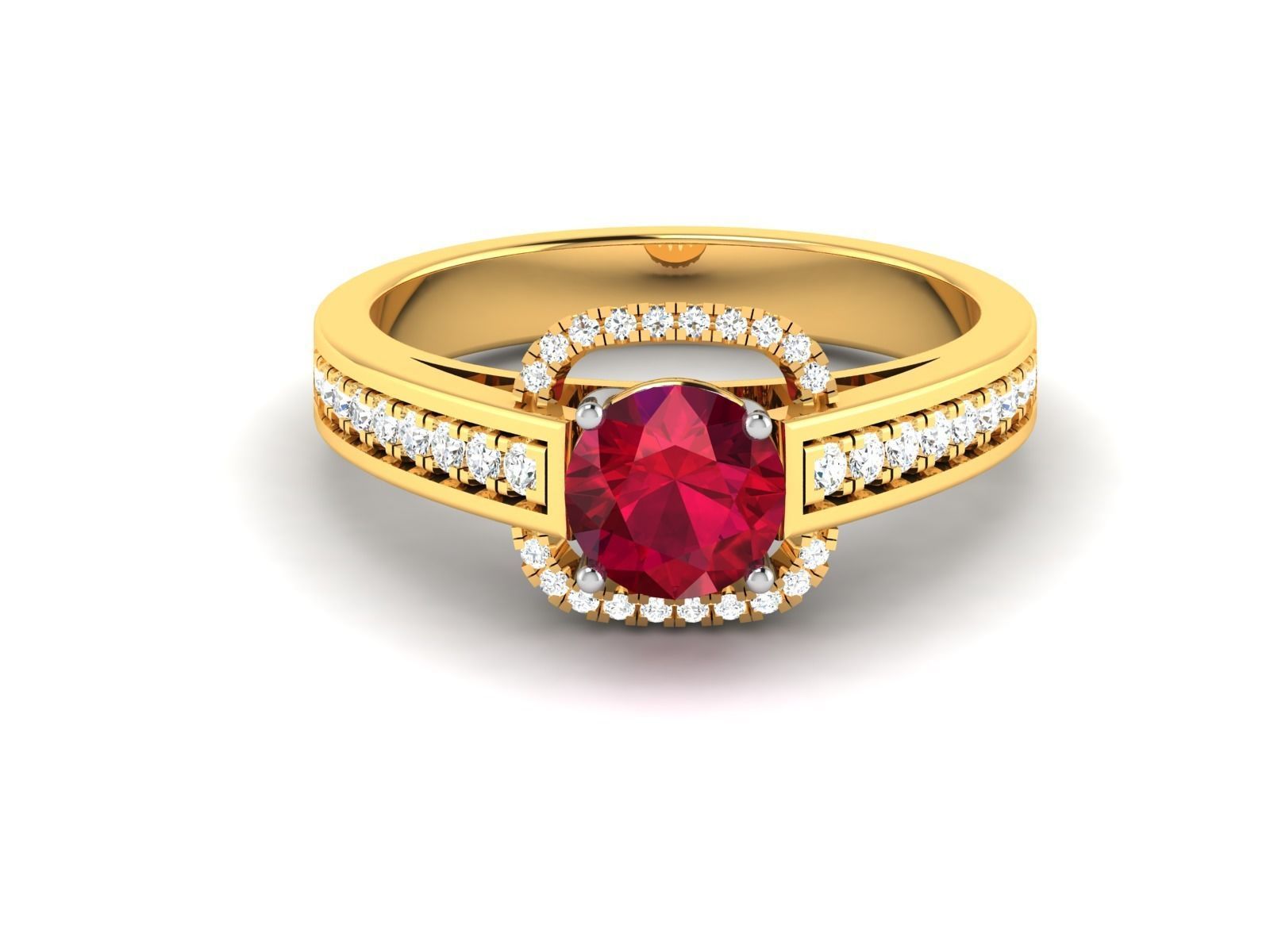 Solitaire ring model 3D print model 3D print model_8