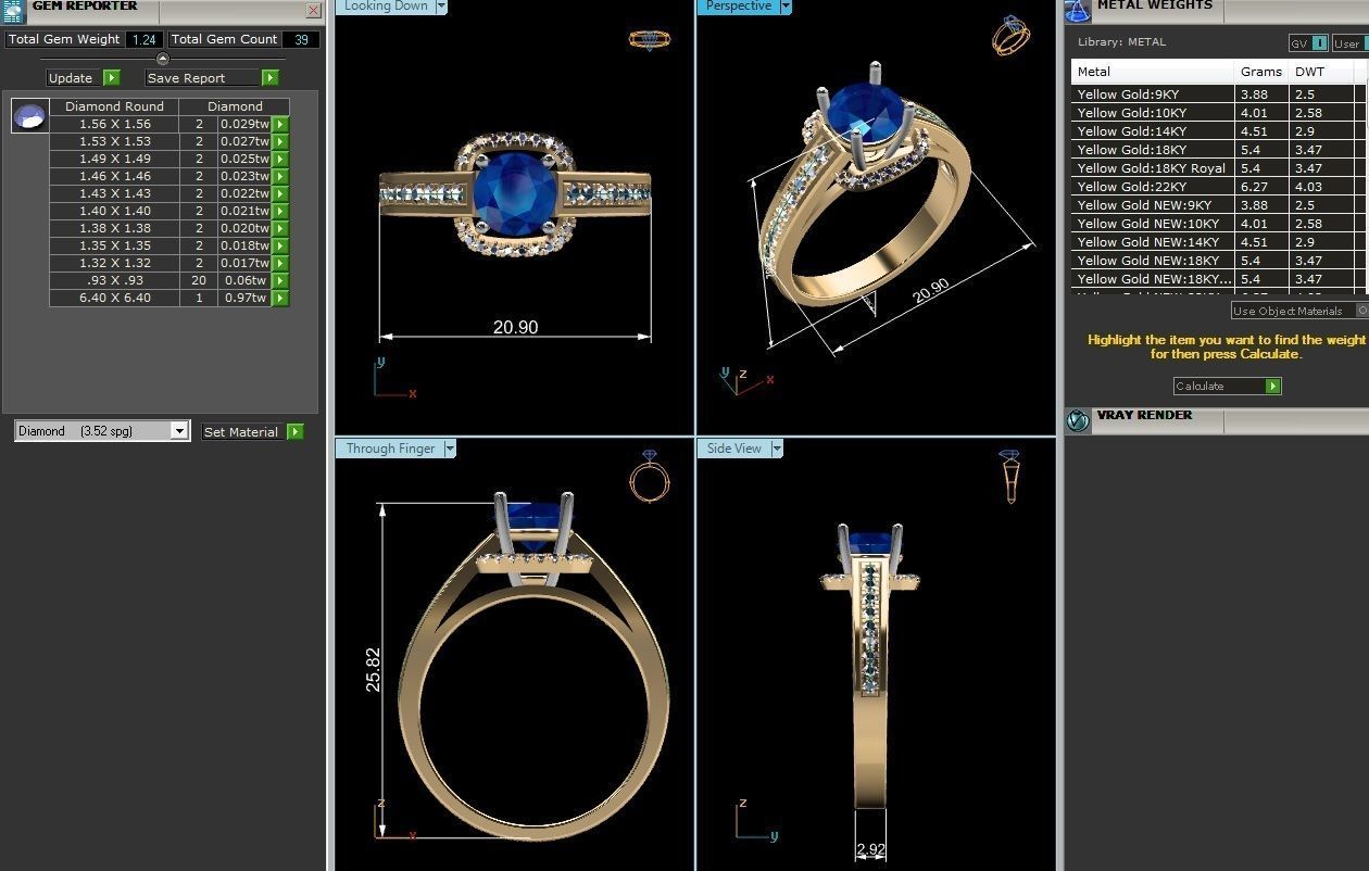 Solitaire ring model 3D print model 3D print model_4