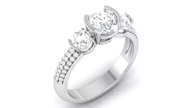 Solitaire ring model 3D print model