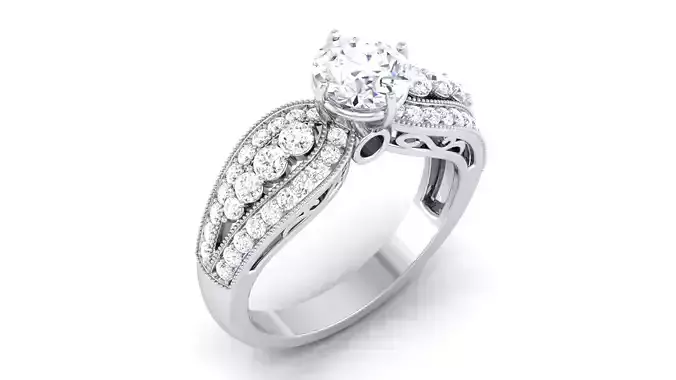 Solitaire ring model 3D print model