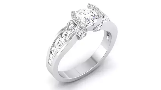 Solitaire ring model 3D print model