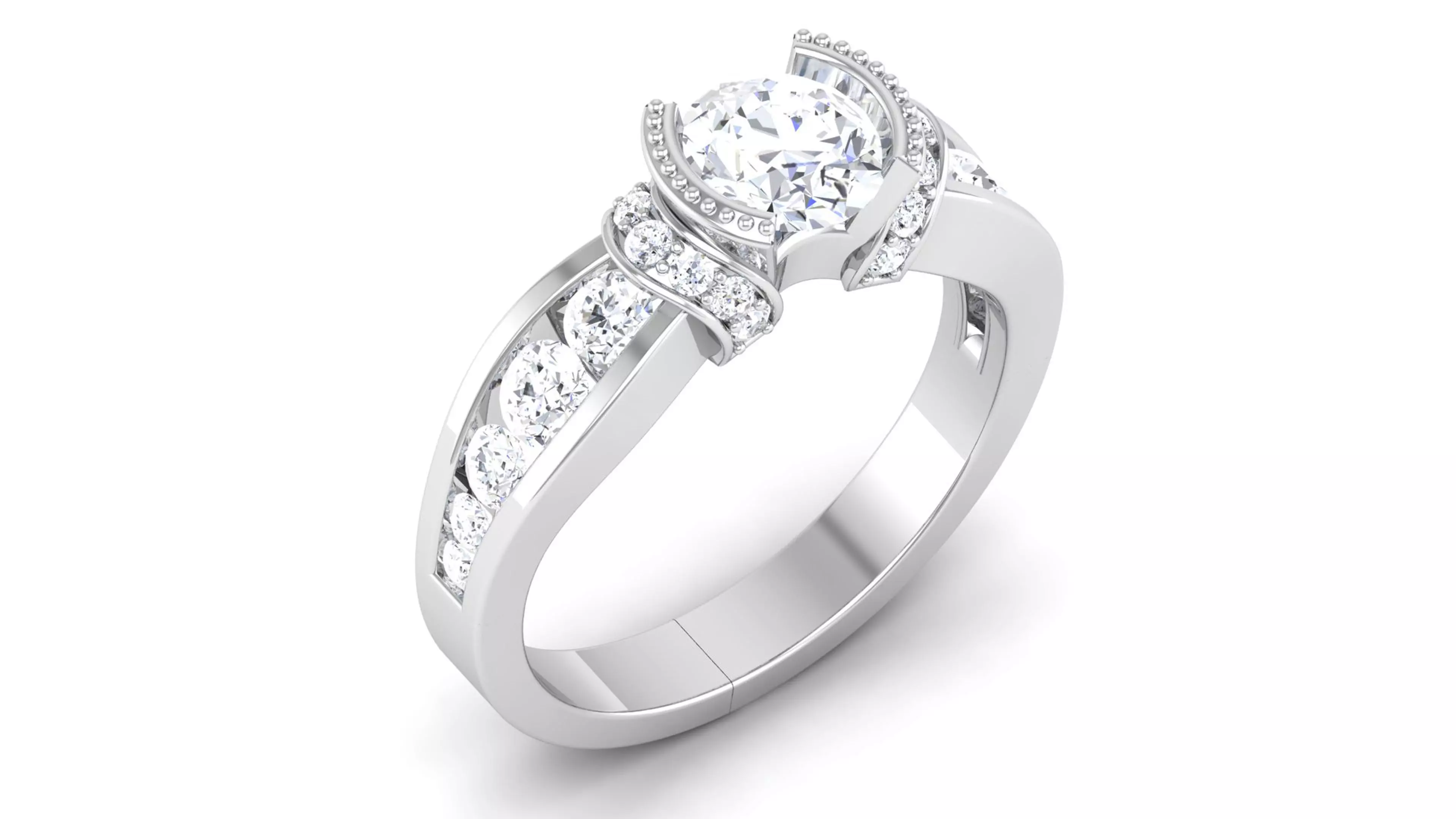 Solitaire ring model 3D print model 3D print model_0