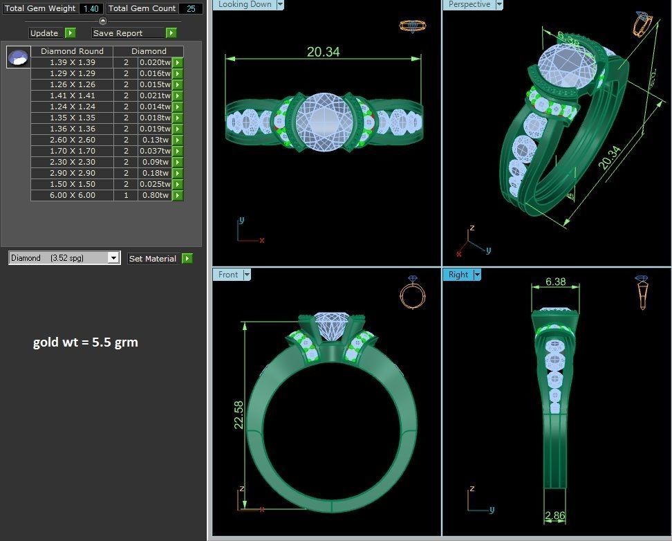 Solitaire ring model 3D print model 3D print model_4
