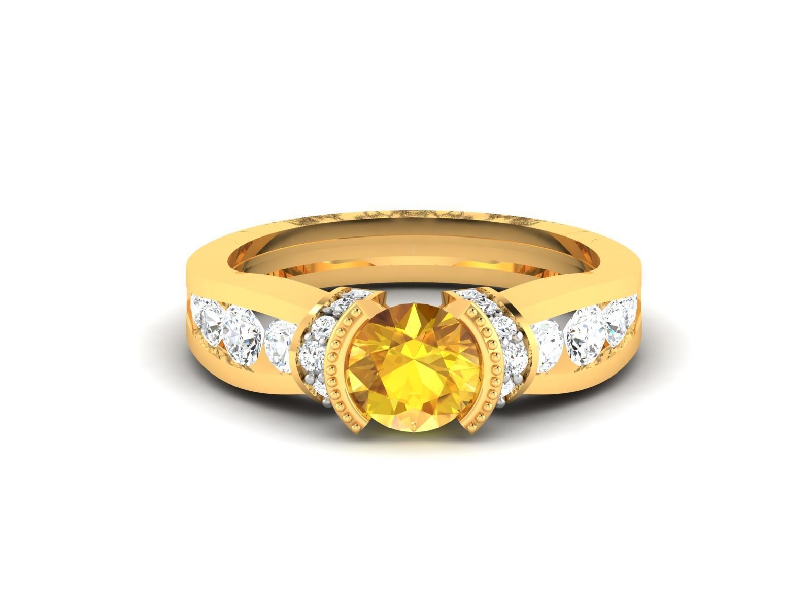 Solitaire ring model 3D print model 3D print model_12