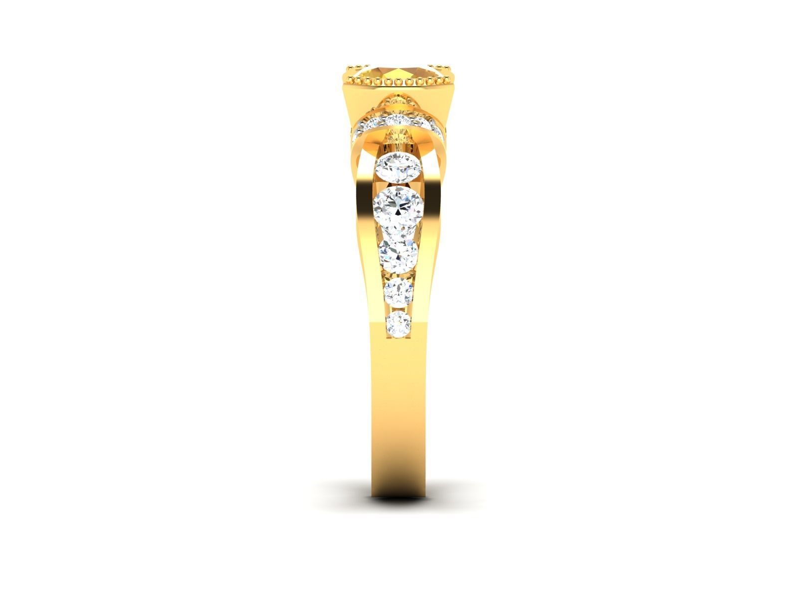 Solitaire ring model 3D print model 3D print model_10