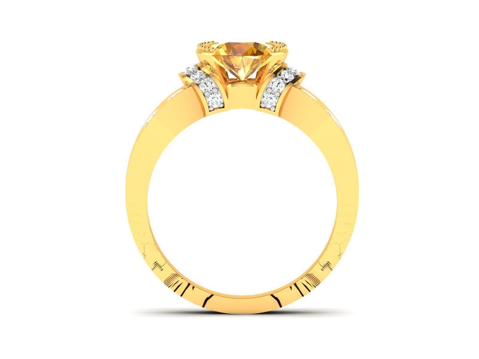 Solitaire ring model 3D print model 3D print model_7