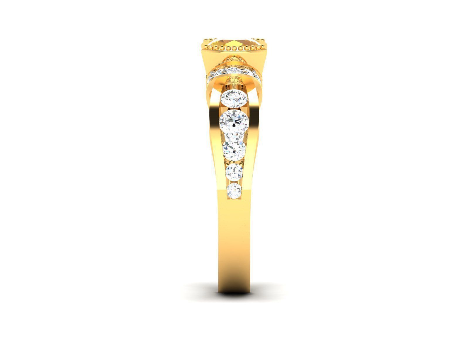 Solitaire ring model 3D print model 3D print model_9