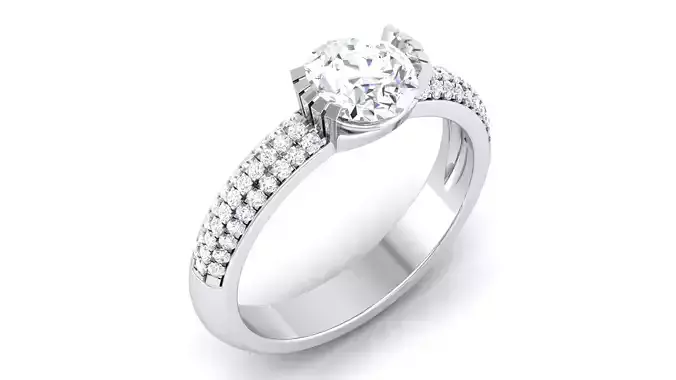Solitaire ring model 3D print model