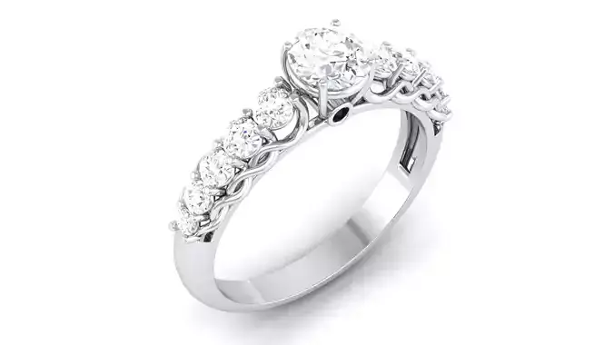 Solitaire ring model 3D print model