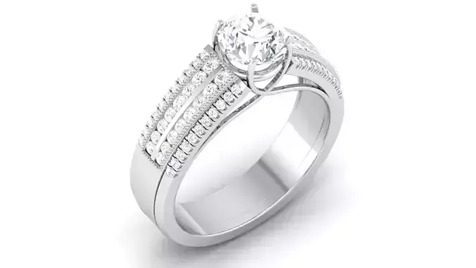 Solitaire ring model 3D print model