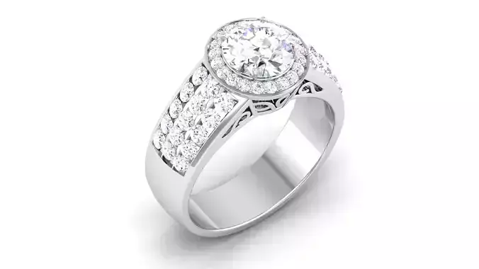 Solitaire ring model 3D print model