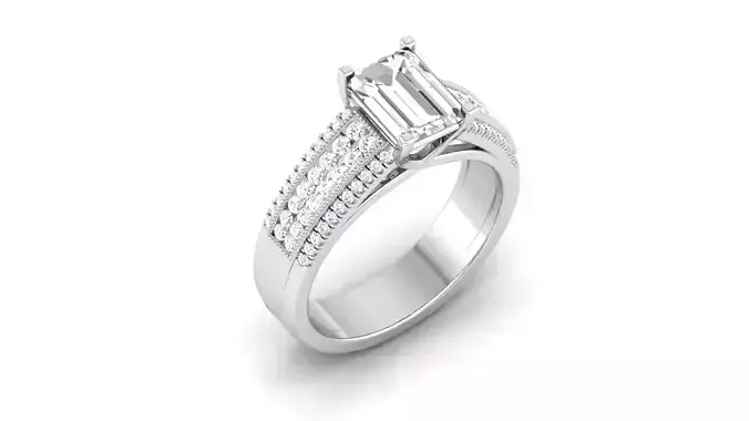 Solitaire ring model 3D print model