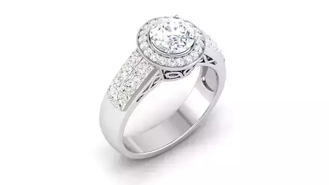 Solitaire ring model 3D print model