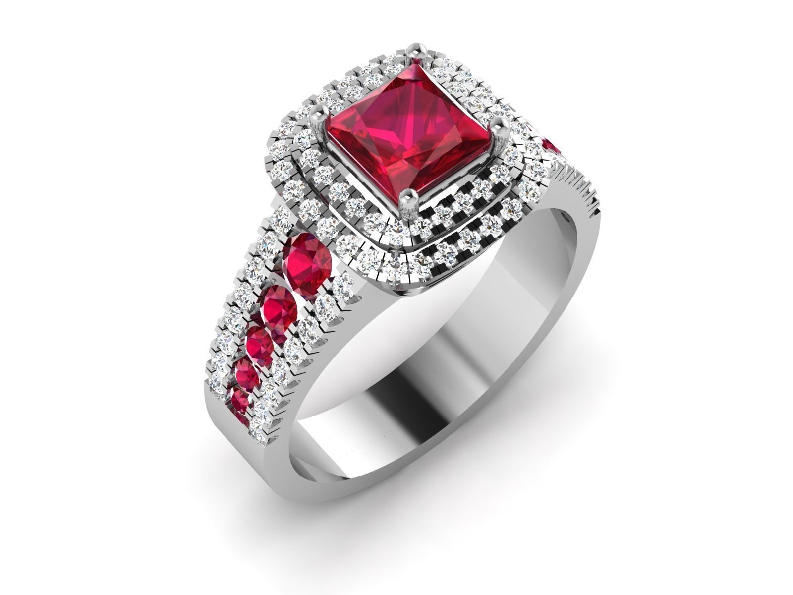 Solitaire ring model 3D print model 3D print model_5