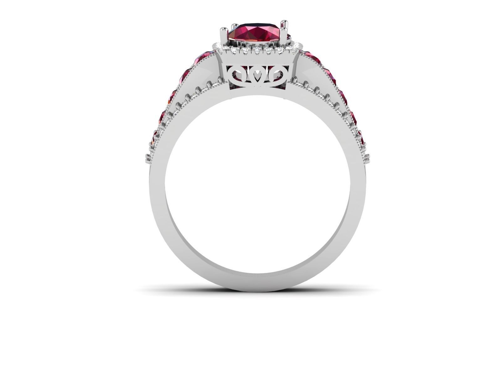 Solitaire ring model 3D print model 3D print model_7