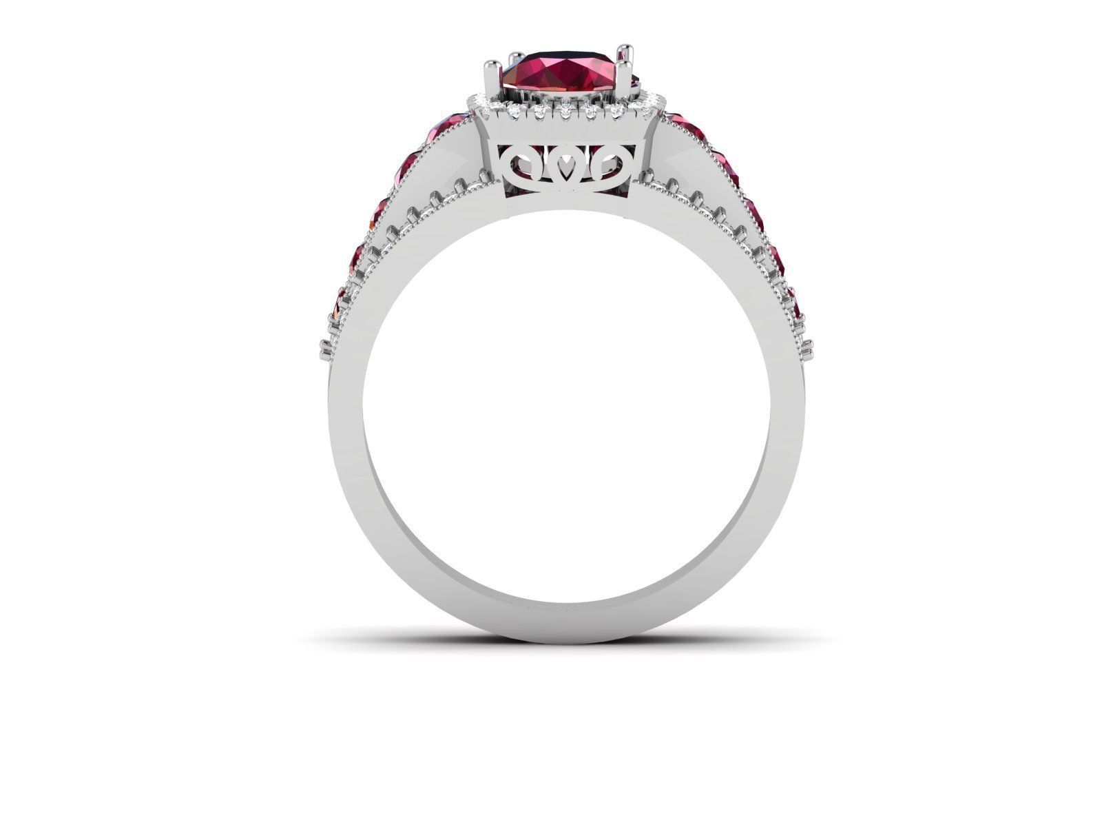 Solitaire ring model 3D print model 3D print model_6