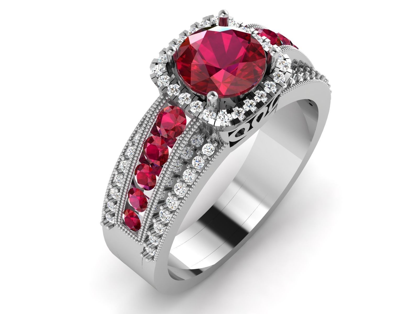 Solitaire ring model 3D print model 3D print model_5