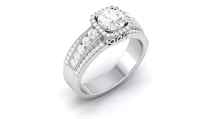 Solitaire ring model 3D print model