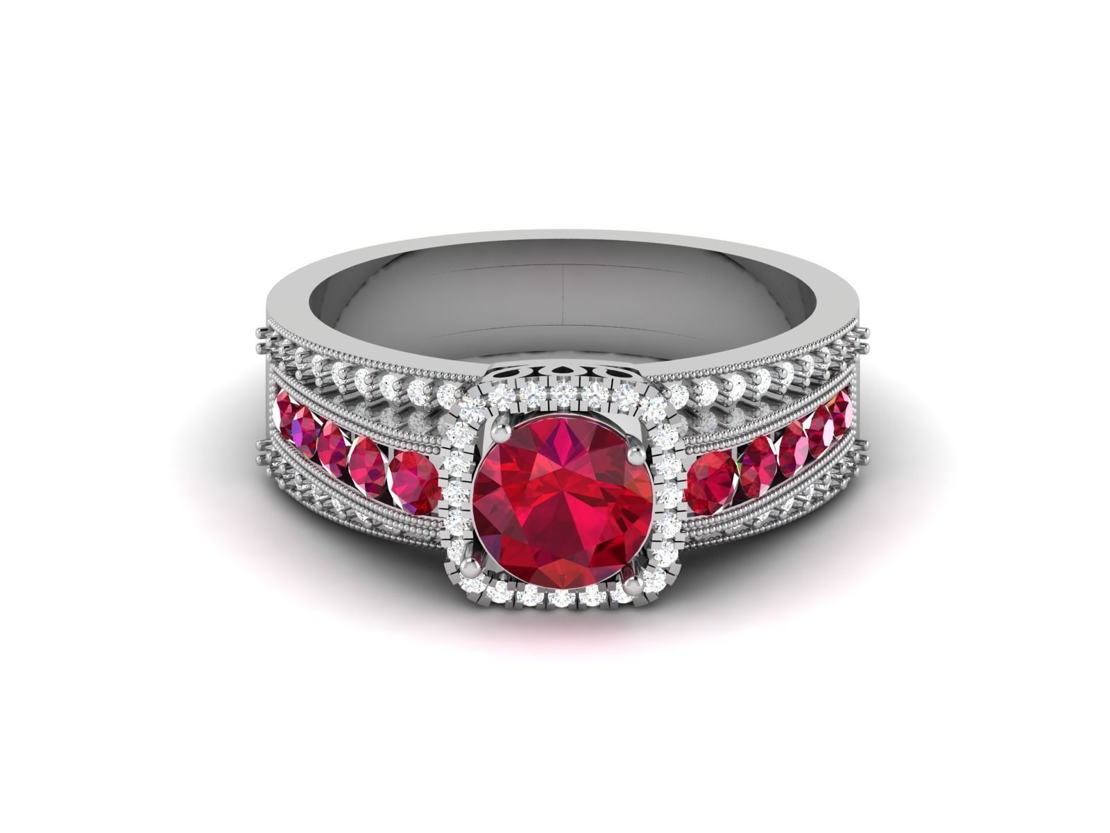 Solitaire ring model 3D print model 3D print model_11