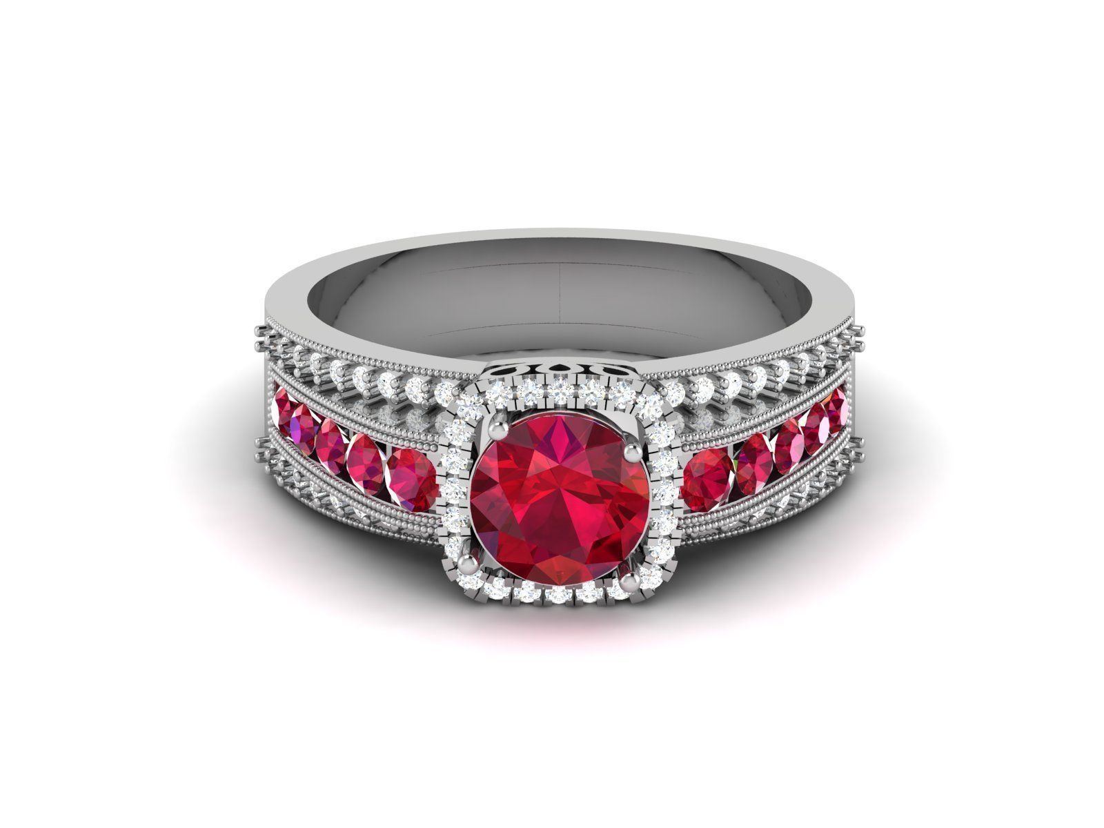 Solitaire ring model 3D print model 3D print model_10