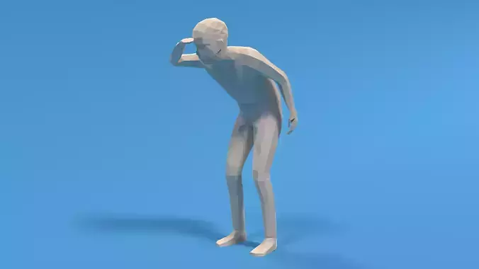 Low Poly Kid Looking