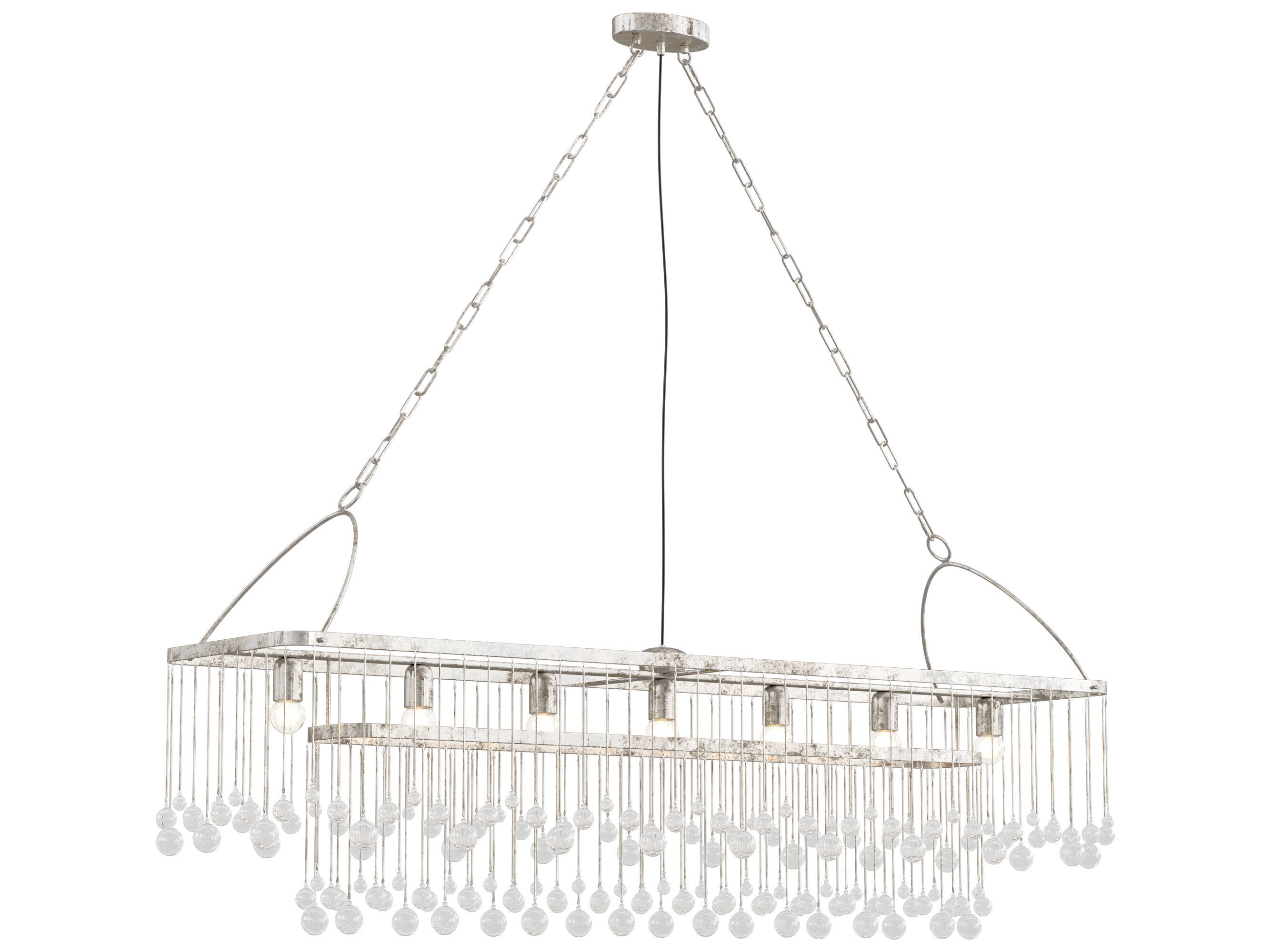 Aubrey Rectangular Chandelier 7 Light 3D model_4