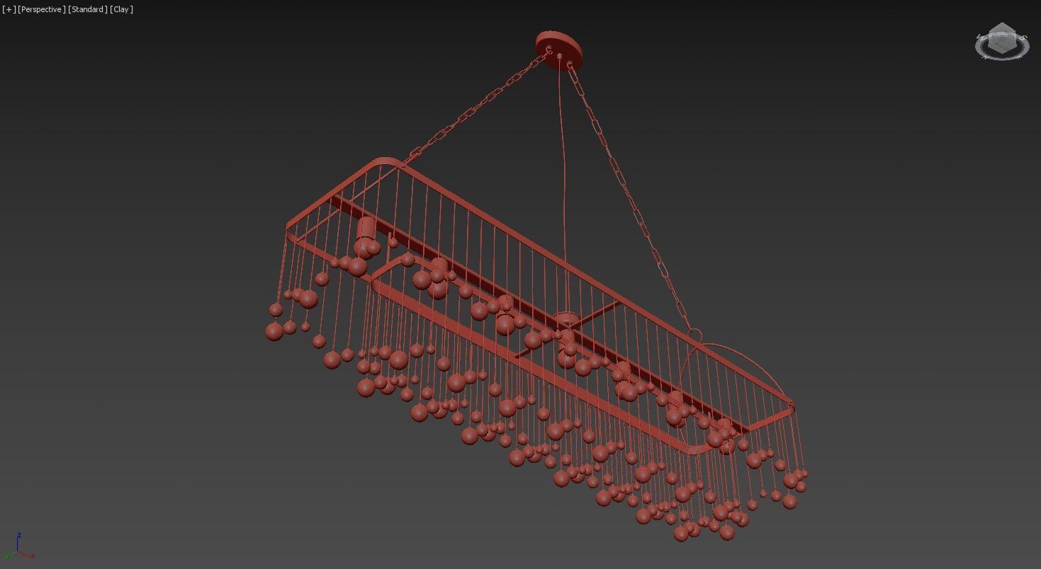 Aubrey Rectangular Chandelier 7 Light 3D model_13