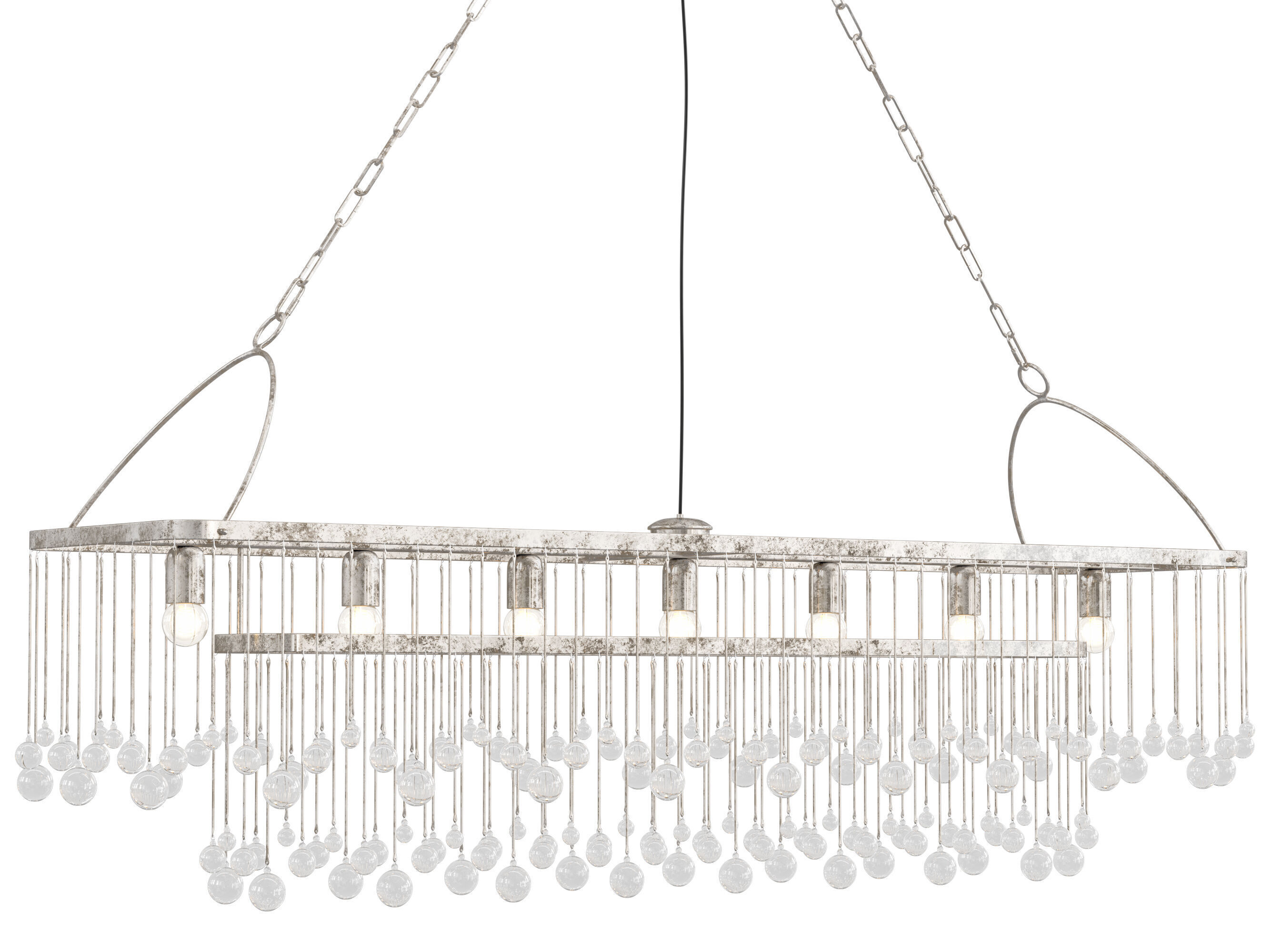 Aubrey Rectangular Chandelier 7 Light 3D model_9