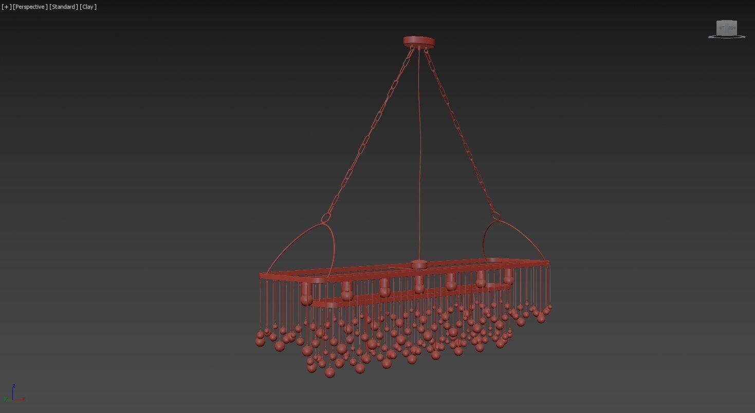 Aubrey Rectangular Chandelier 7 Light 3D model_14