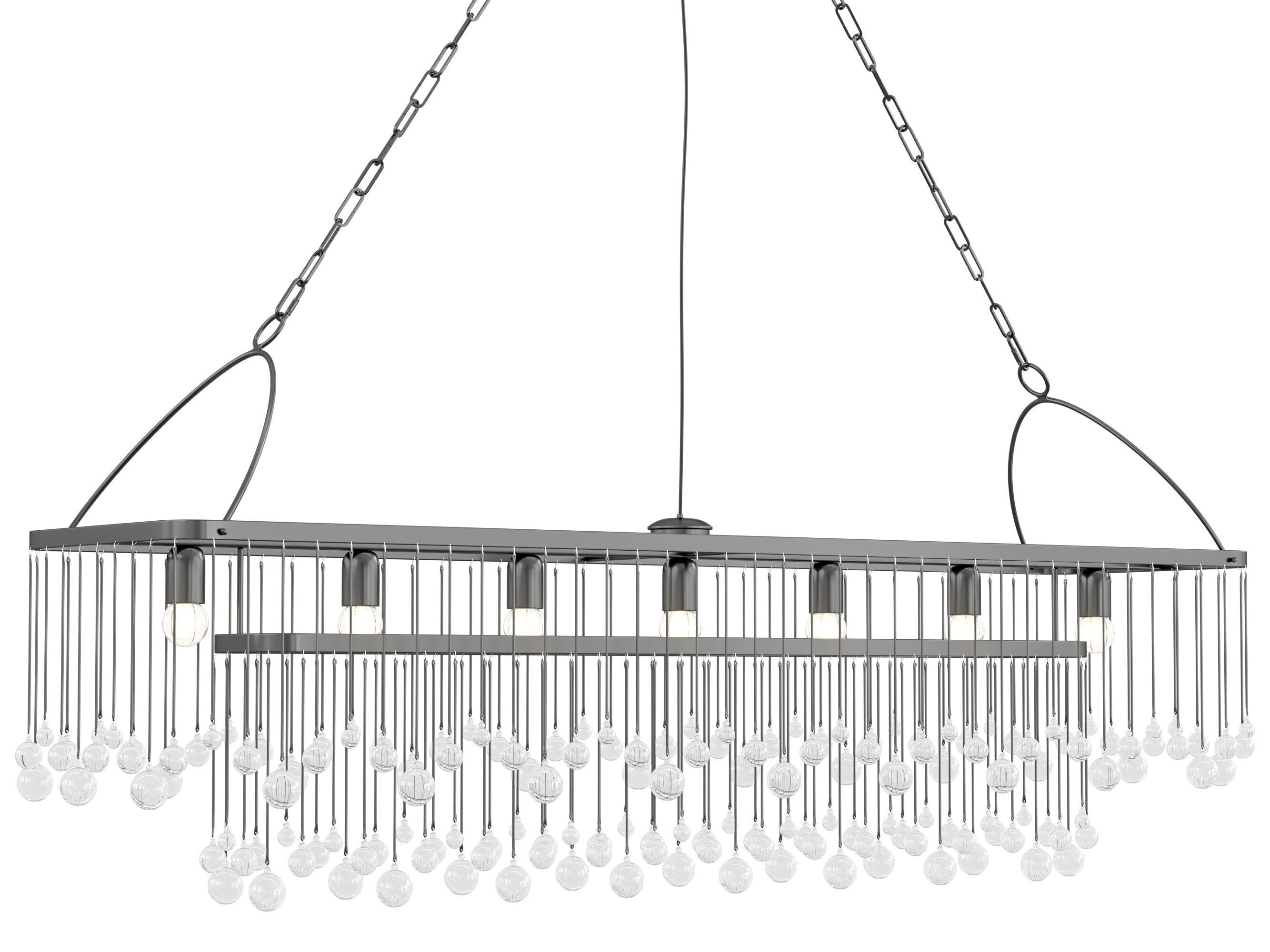 Aubrey Rectangular Chandelier 7 Light 3D model_2